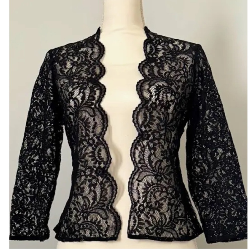 Calvin Klein Elegant Black Lace Blouse